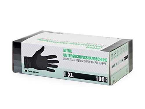 SF Nitrilhandschuhe XL Schwarz â 100 Stück Einweghandschuhe, Einmalhandschuhe, Puderfrei, Latexfrei, Gummihandschuhe Einweg zum Kochen, Putzen, für Medizin, Küche, Garten, Werkstatt, Tattoo, Haushalt – Bild 3