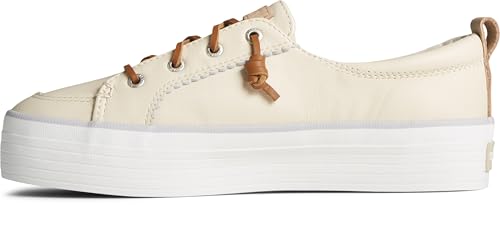 Sperry Women's Crest Vibe Platform Washable Sneaker, Off White, 8