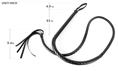 VZQI Acessórios de roupas de chicote de caubói ocidental com alça de caubói preto e marrom-preto, Pr