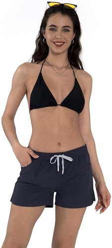 Image of Womens Swim Shorts UPF50+ Board Shorts Quick Dry Beach Shorts Drawstring Sports Summer Bottom