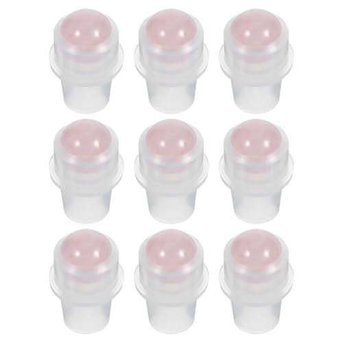 Didiseaon 9pcs Essential Oil Roller Ball Tops for 10ml Bottles Replacement Rollers with Rose Quartz for Aromatherapy and DIY Blends