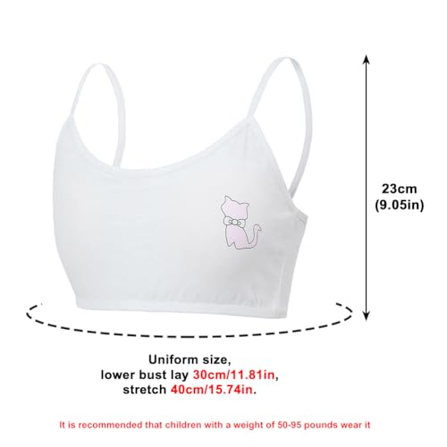 3 Pack Cotton Girls Training Bras - Racerback Crop Cami Training Bras for Girls - Girls Seamless Training Sports Bra, White Grey2