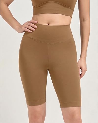 Image of URBAN ADVENTURE High Waist Cotton Cycling Shorts for Women - Stretchable Active Wear for Workout, Running & Yoga