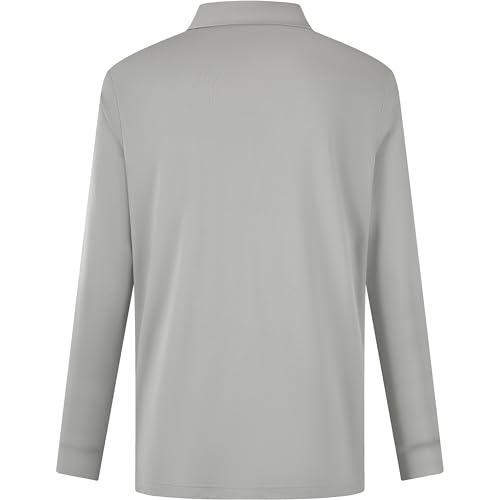 Image of Mens Golf Shirt Long Sleeve Moisture Wicking Dry Fit Performance Solid Pique Collared Golf Polo Shirts for Men