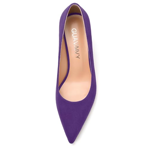 Women's Pumps, Pointed Closed Toe Fashion Chunky Heels, Slip On Mid Heel Shoes for Women3