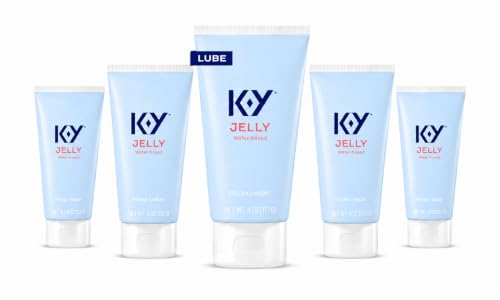 K-Y Jelly Classic Water-Based Body Friendly Formula 4 Fl Oz. Personal Lubricant for Wetter Sex for Men, Women and Couples & Safe to Use with Latex Condoms (5 Pack)