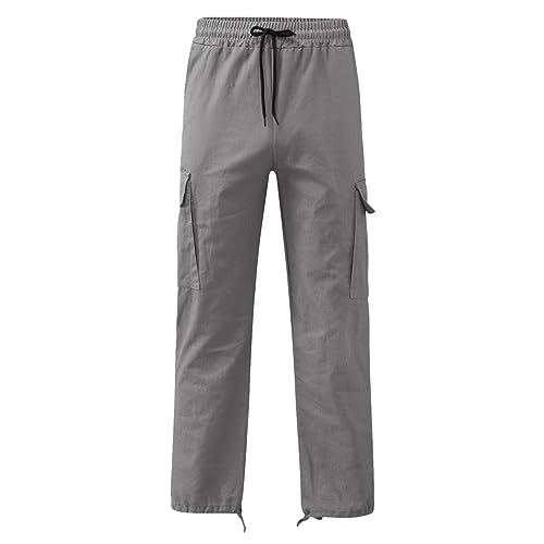 Mens Casual Cargo Pants with Multiple Pockets Elastic Waistband for Streetwear Outdoor Work and Utility Use2