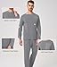 BAMBOO COOL Mens Pajama Set Bamboo Viscose Soft Pijamas Sets for Men Long Sleeve Full Length Pants Pjs Sleepwear with Pockets Grey