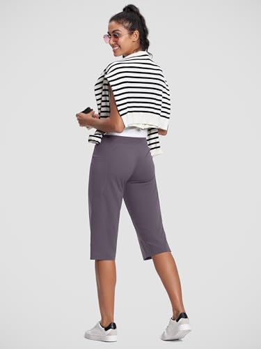Image of ISEEGZ 15 inch / 18 inch / 21 inch / 25 inch Capri Pants for Women High Waist with Pockets Women's Capris Workout Yoga Pants Loose Straight Leg