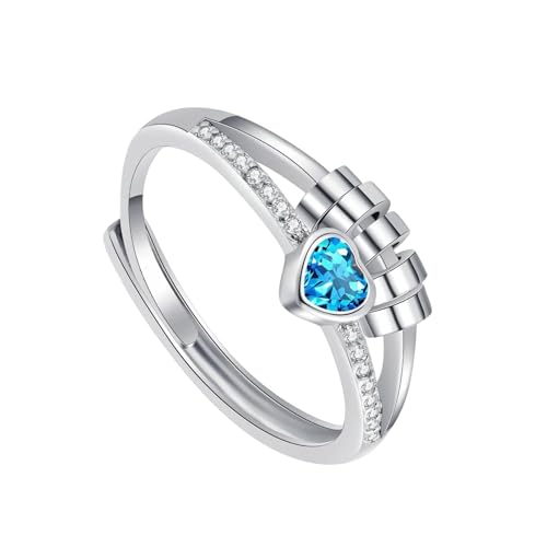 [�C���X�N] Elegant Sturdy Brass Anxious Rings with 14K Gold Plated Heart and Cubic Zirconia Spinner Bead Designs Daily Use Spinner R