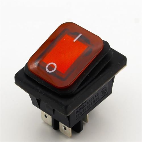 Interrupteur à bascule 2 positions AC250V commutateur étanche 4 broches avec LED