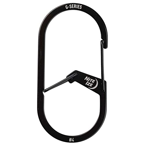 Nite Ize GS4-01-R6 G-Series Dual Chamber Carabiner, Size #4, Black