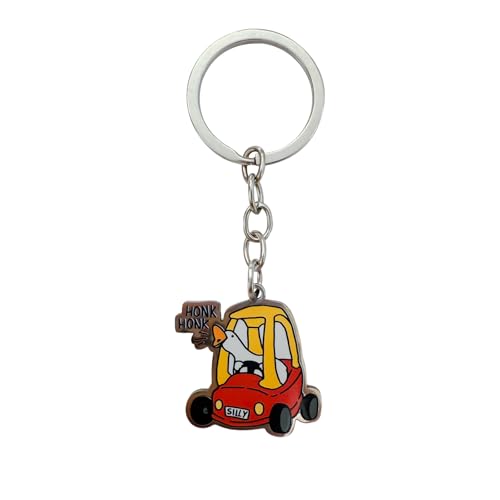 Aureliayue Funny Honk Silly Goose Keychain for Men & Women Durable Key Holder for Car Bag Purse Cool Accessories for Keys
