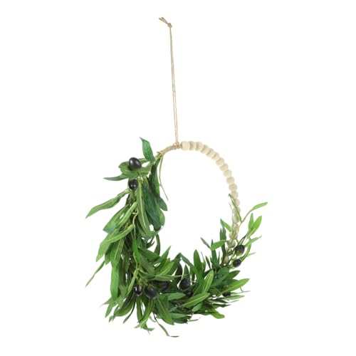 Yardenfun Guirnalda de Cuentas de Madera Imitación Aceituna para Decoración Colgante Decoración de Puerta de Entrada para Bodas y Fiestas
