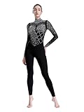 YEAHDOR Mono Gimnasia Rítmica Mujer Maillot Danza de Cuerpo Completo Elástico con Pedrería Brillante Mono de Baile para Actuación S-xxl Negro S