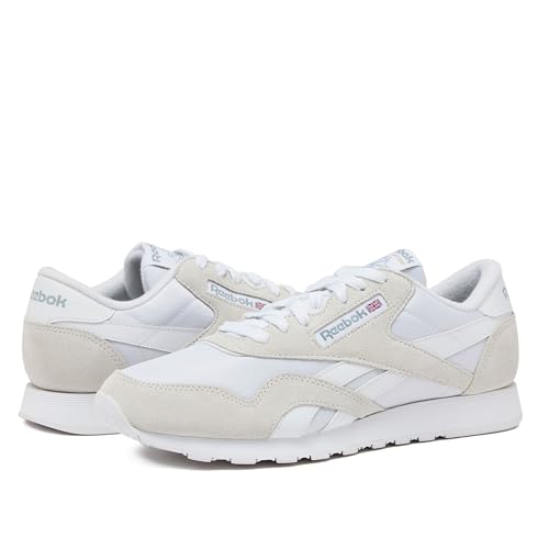 Reebok Herren Royal Nylon Sneaker, Weiß Weiß Hellgrau, 42 EU – Ansicht 6