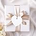 G2PLUS White Gift Tags with String, 100PCS Heart Gift Tags, Blank Paper Hang Tag, Valentines Heart Shaped Name Label Tag for Present Wrapping, Valentine, Wedding Party Favors