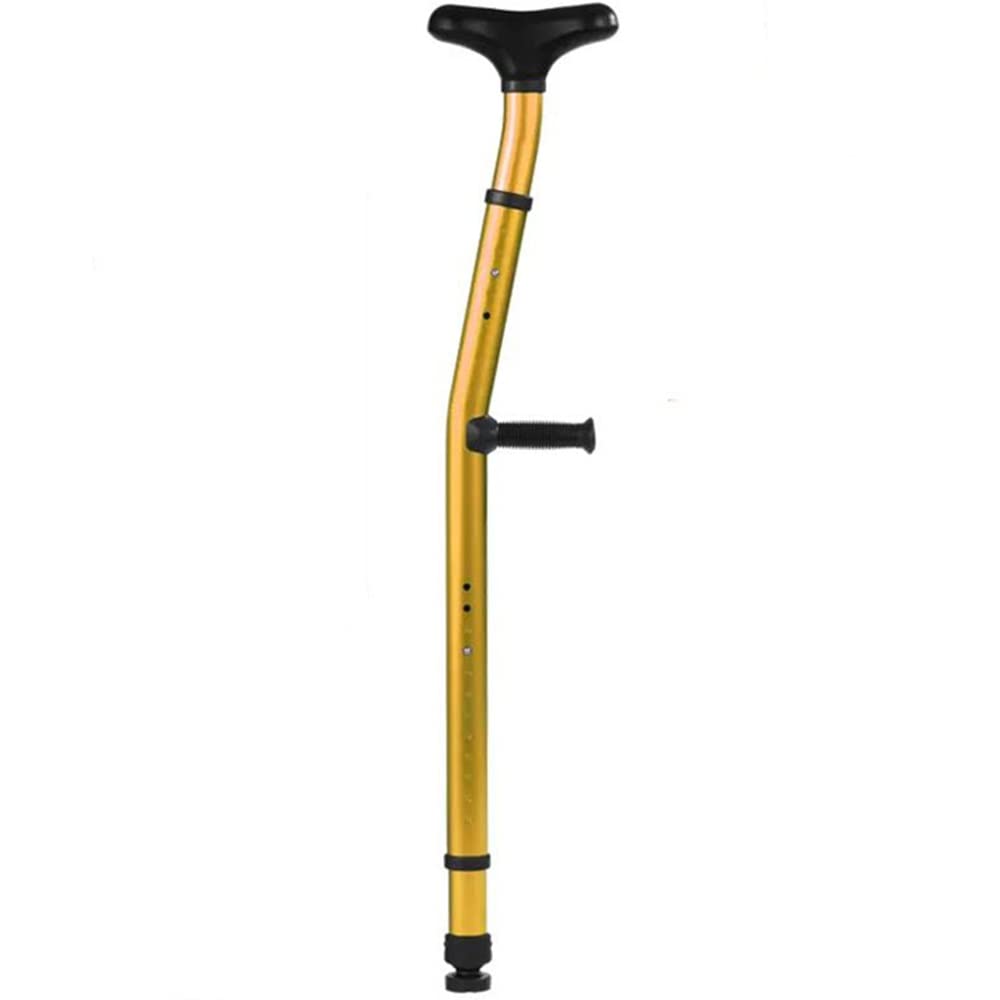 Muletas Ortopédicas Regulable Escalada Bastón, Ajustables Muletas De Antebrazo, Bastones para Caminar para Jóvenes, Adecuado para 150-190cm De Altura (Color : Gold)