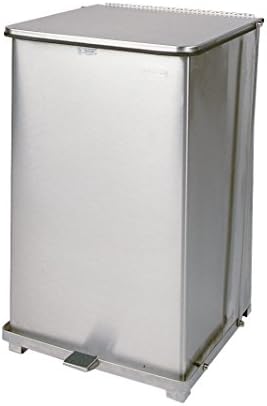 Rubbermaid Commercial Products Step-On Trash Can, 40-Gallon, Square Stainless Steel, Good with Infectious Waste in Doctors Office/Hospital/Medical/Healthcare Facilities