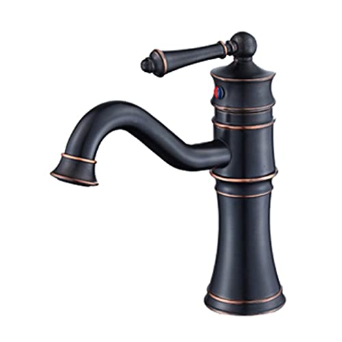 Robinet noir pour lavabo anti-calcaire en laiton à trou unique pour remplacer votre mitigeur