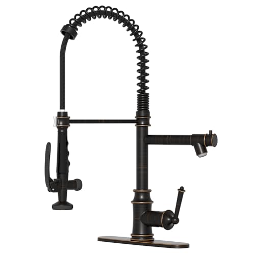 Rumose Oil-Rubbed Bronze Kitchen Faucet with Pull-Down Sprayer