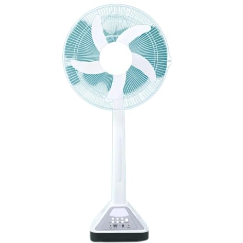 Image of Drumstone [𝟏𝟓 𝐘𝐄𝐀𝐑𝐒 𝐖𝐀𝐑𝐑𝐀𝐍𝐓𝐘 16 Inch LED Rechargeable Battery Operated Fan with Remote Control, Lead Acid Battery, 180 Rotation, 3 Speed Settings, and LED Light