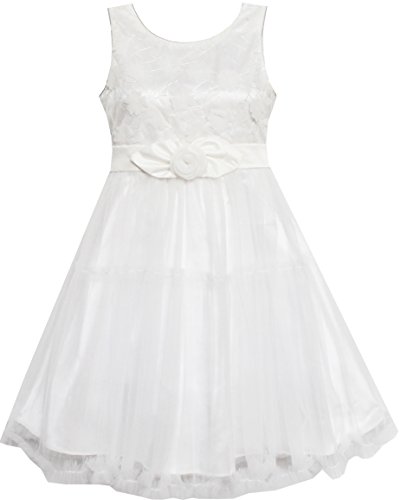 Image of Sunny Fashion Girls Dress Shinning Sequins Beige Tulle Layers Wedding Pageant