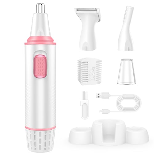 Nasenhaartrimmer, USB Wiederaufladbar Nasenhaarschneider 3 in 1 Set Ohrhaarschneider mit Doppelschneideklingen, Professioneller schmerzfreier Augenbrauen und esichtshaartrimmer Nasenhaartrimmer, USB Wiederaufladbar Nasenhaarschneider 3 in 1 Set Ohrhaarschneider mit Doppelschneideklingen, Professioneller schmerzfreier Augenbrauen und esichtshaartrimmer