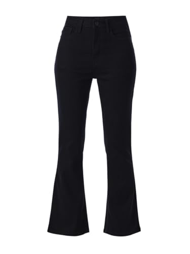 Image of ONLY Women's Solid Flared High Rise Black Jeans