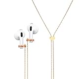 Picture of JOJOPANDA Anti-Lost Airpod Chain Holder Lanyard Cord Strap Slide Adjustable Y Necklace Compatible Airpods Pro/2/1 (Heart + Golden Slim Chain)