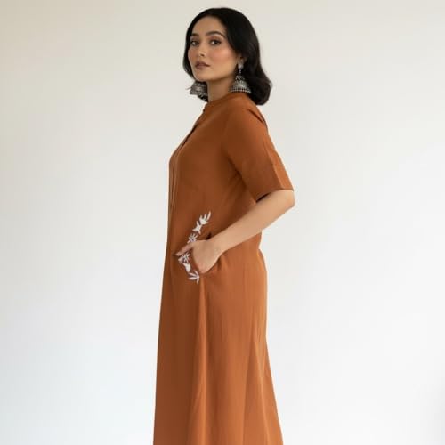 Image of MITZO Cotton Straight Kurta with Palazzo | Co-Ord Set for Women | Stylish Kurta Set for Women | Party & Casual Wear Kurti Set