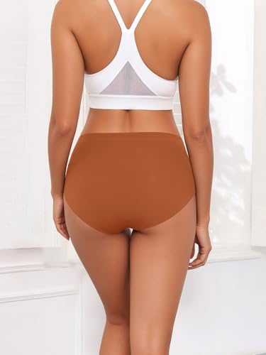High Waist Seamless Briefs for Women, Soft Full Coverage Underwear & No Show Panties, 5 Pack3