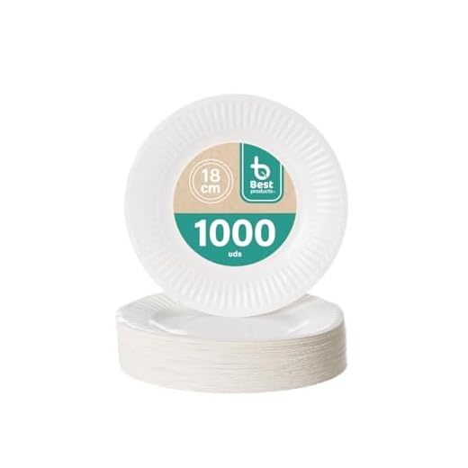 BEST PRODUCTS 1000 Platos Desechables | Cartón Ecológicos Biodegradables Compostables y Reciclables | Para Fiestas Cumpleaños Comuniones o Eventos | Redondos Llanos Ø 18 cm