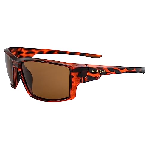 Belize Polarized Sunglasses for Men or Women Sporty Wraparound Tortoise Frame w/Brown Lens