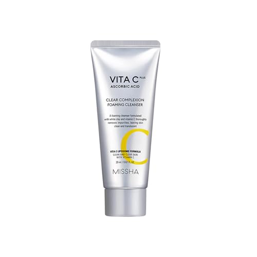 MISSHA - Vita C Plus Clear Complexion Foaming Cleanser | Schiuma Detergente con Vitamina C | Illumina e Rivitalizza | Per Tutti i Tipi di Pelle, Naturale, 1g