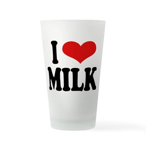 CafePress I Love Milk Pint Glass Pint Glass, 16 oz. Drinking Glass