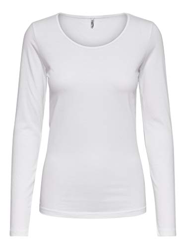 Only Mujer Onllive Love Life L/s Oneck Top Noos Jrs Camiseta Not Applicable, Blanco, S