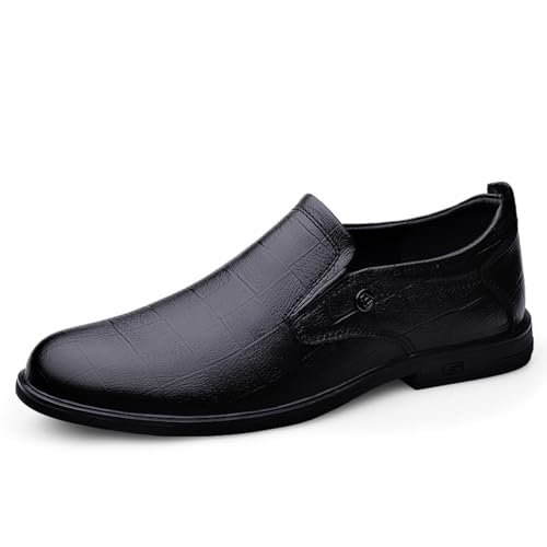 YZABEL Men's Slip-On Leather New Oxford Shoes Casual Business Oxford Leather Shoes for Dating Prom Business Work