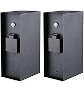 Novatool 2X Outdoor Steckdosensäule I 3 Fach I Dämmerungs-Sensor I Edelstahl I Anthrazit I Eckig ...