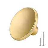 goldenwarm 5 Pack Gold Cabinet Knobs Kitchen Hardware Round Drawer Knob for Brushed Brass Cabinets Handles Closet Door Pulls Zinc Alloy