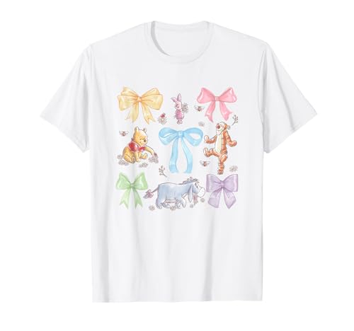 Disney Winnie The Pooh Cute Group Shot Sketch Chest Logo T-Shirt - image 1