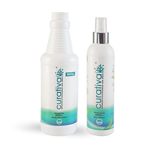 Curativa Bay - .02% Hypochlorous Skin Spray for Clear Skin - New Bundle - 8 Oz Mist Plus 16 Oz Refill (24 Oz) - Packaging may vary image 5