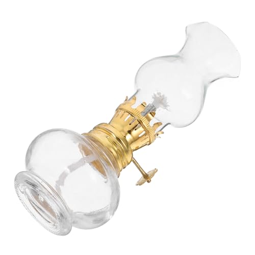 NOLITOY Pequeña Lámpara de Aceite de Queroseno de Vidrio para Iluminación de Emergencia Quemador Regulable Recambio de Mecha Decoración para Hogar Cocina y Eventos