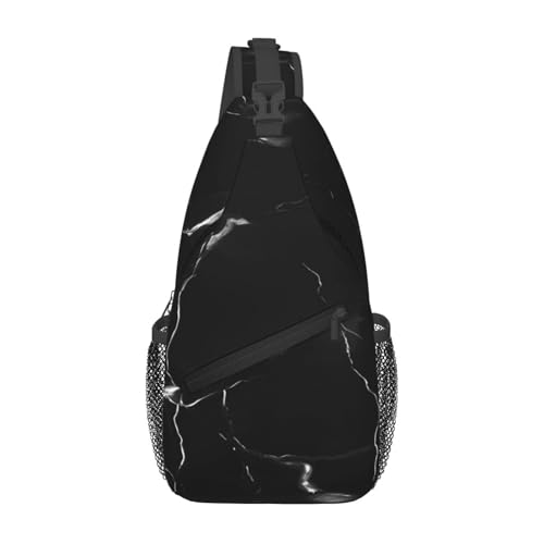 Mochila cruzada MyPiky con estampado mármol negro unisex