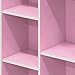 Furinno LUDER Book Shelf, 7-Cube Bookshelf, Bookcase, 9.4 x 19.5 x 41.7, for Living Room, Bedroom, Home Office, White/Pink
