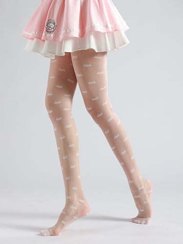 Image of Sahabowi Women Sheer Tights, High Waist Pantyhose, Vintage Control Top Stockings(Patterns Colourful), Pantyhose5