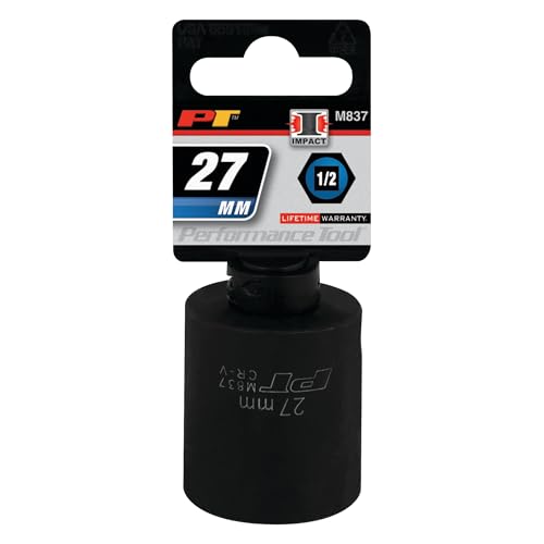 Image of Performance Tool M837 1 /2 Drive 27mm 6Point Impact Socket, 1 Pack