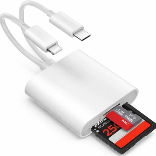 Tapzo USB-C & Lightning SD Card Reader for iOS & Android Fast Data Transfer Plug & Play Memory Card Adapter