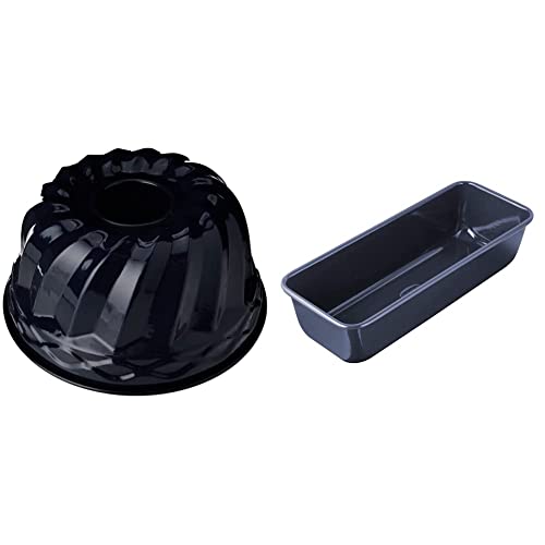 Dr. Oetker Guglhupf Backform Ø 24 cm Back-Liebe Emaille – 24er Gugelhupfform in Dunkelblau & Kastenform 30 cm Back-Liebe Emaille – 30er Kasten Brotbackform in Dunkelblau