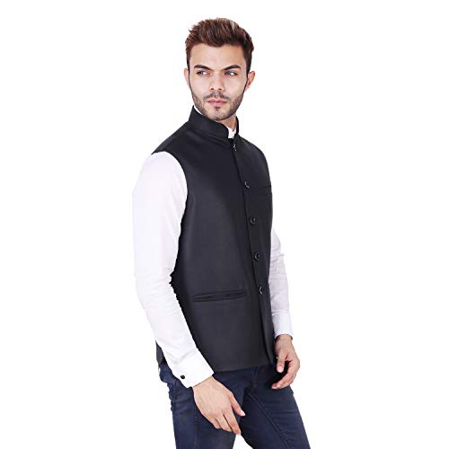 Image of Badoliya & Sons Nehru Jacket for Men's Formal Wear (Black)